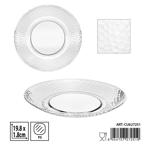 [0235202] Plato plano de plástico 19.8x1.8 cm - Utensilios de cocina