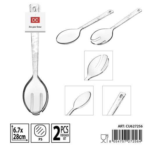 [0235207] Cucharas de plástico 6.7*28 cm - Paquete de 2