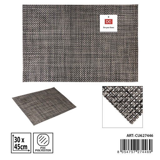 [0235334] Salvamantel individual negro 30x45 cm - Accesorios de mesa