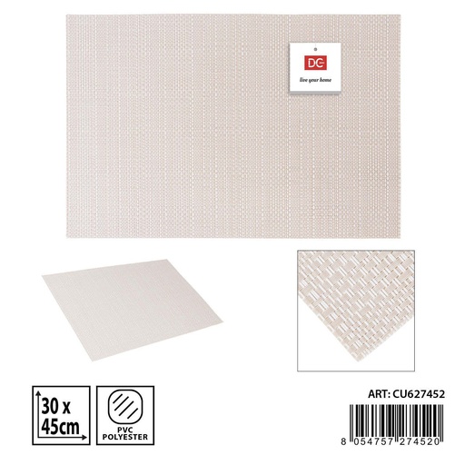 [0235340] Salvamantel individual PVC beige 30x45cm para mesa y decoración