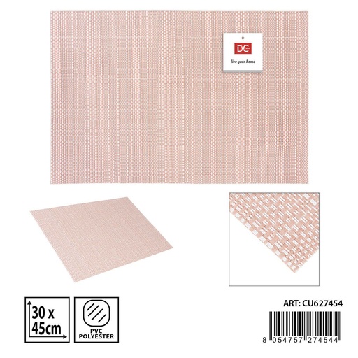 [0235342] Salvamantel individual rosa de PVC 30x45cm para mesa