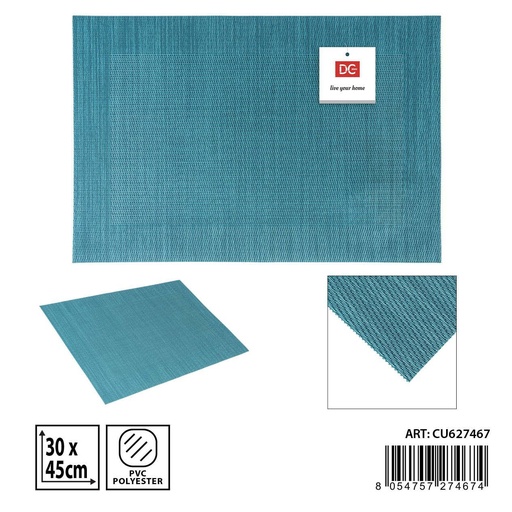 [0235355] Salvamantel individual PVC azul marino 30x45cm para mesa y decoración