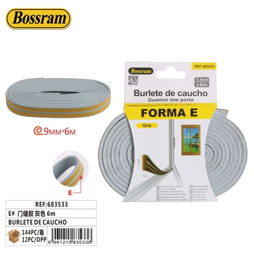 [683533] Burlete de goma gris 6 m - Accesorios de limpieza