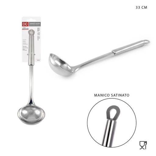 [0203855] Cucharón de acero 33x8.5 cm - Utensilios de cocina y herramientas