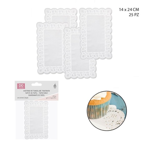 [0207946] Blonda de papel blanco 14x24cm 25pz - Artículos de horneado