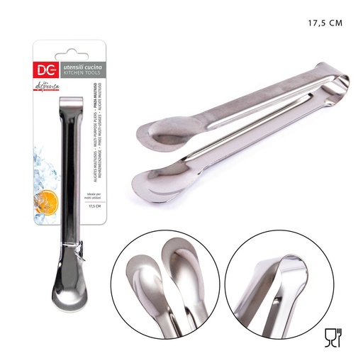 [0215309] Pinza de acero inoxidable para alimentos 17.5 x 3 cm - Utensilios de cocina