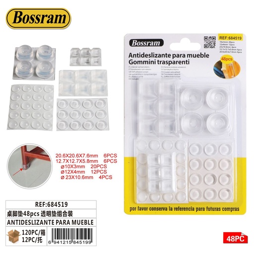 [684519] Antideslizante para mueble 48pcs para protección de pisos