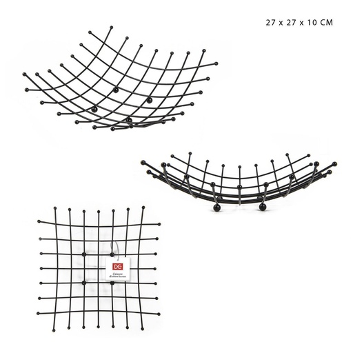 [0221909] Cesta centrada 27x27x10cm negra - Accesorios de cocina