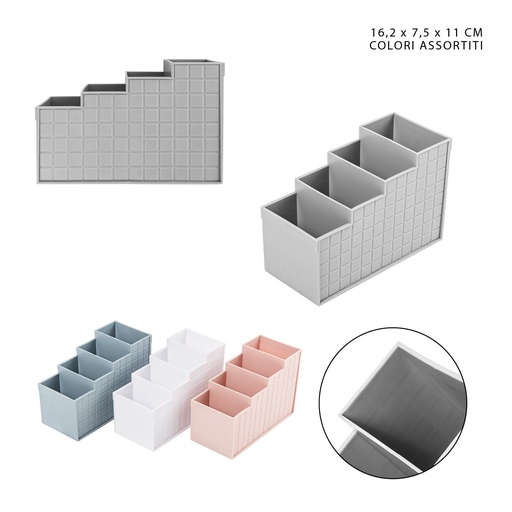 [0222141]  Cesta multiusos de plástico 16.2x7.5x11 cm 4 compartimentos - Accesorios de almacenaje