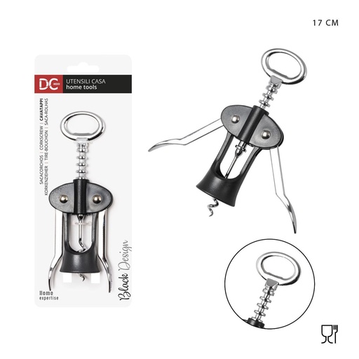 [0225758] Sacacorchos de metal 17X6X3.8 cm - Utensilios de cocina