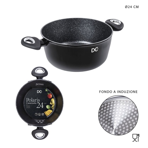 [0225936] Cacerola Polaris de doble asa para inducción 24cm para cocinar