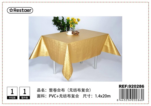 [920286] Mantel de tejido no tejido 1.4*20 m en dorado - Textiles para el hogar