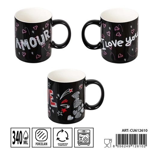 [0235615] Taza Love de cerámica 340ml para bebidas