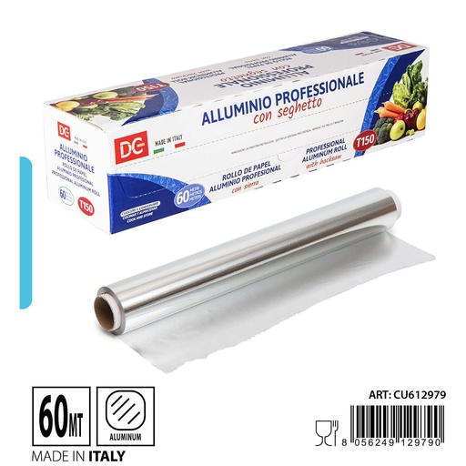 [0237532] Papel aluminio profesional T150 60 metros para cocina y repostería