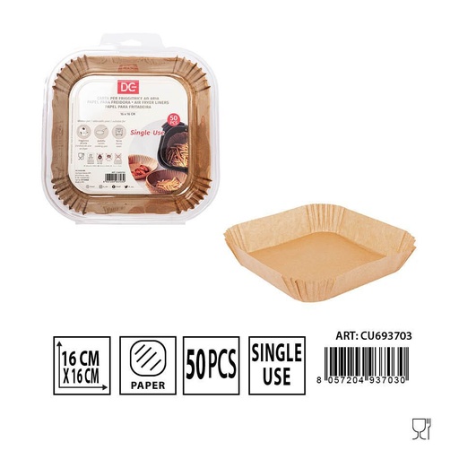[0232065] Papel para freidora de aire 16x16 cm 50 pcs - Accesorios de cocina desechables
