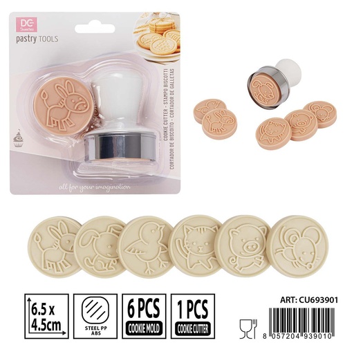 [0233844] Sello para galletas 6.5X4.5 cm 7 piezas - Utensilios de repostería
