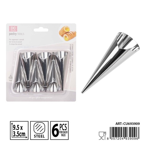 [0233852] Molde de cono 9.5x3.5 cm 6 piezas - Utensilios de repostería