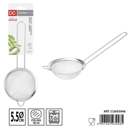 [0233715] Colador redondo de acero inoxidable ∅5.5cm para escurrir alimentos