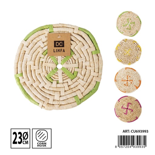 [0234026] Salvamantel natural de fibra de maíz 23cm para proteger superficies