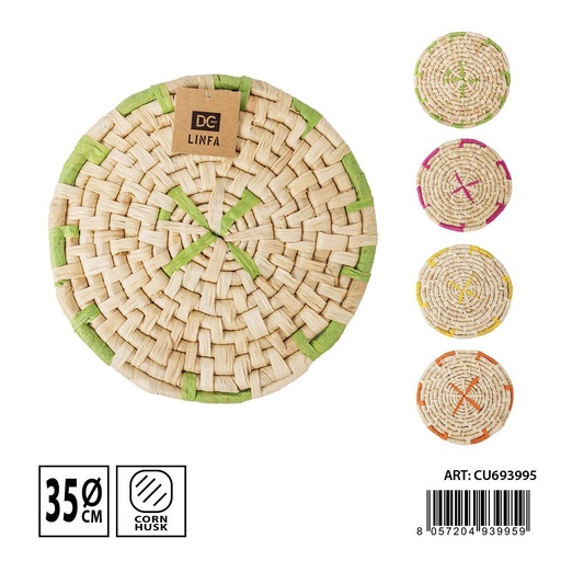 [0234028] Salvamantel natural de fibra de maíz 35cm para proteger mesas y superficies