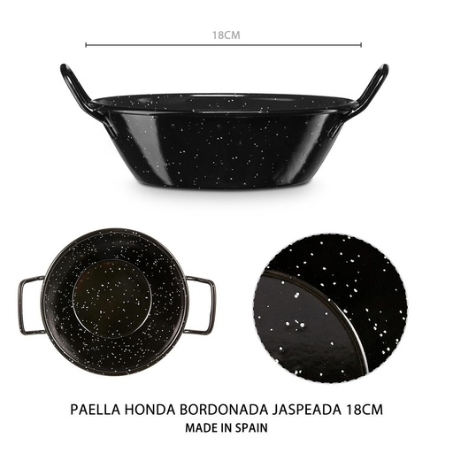 [A000738] Paellera honda jaspeada 18cm para mariscos