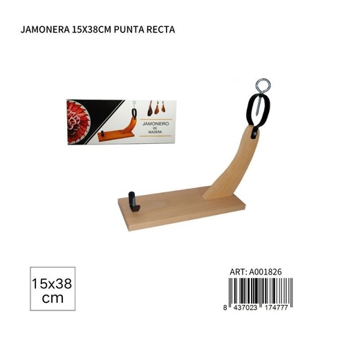 [A001826] Jamonero punta recta 15x38cm para cortar jamón