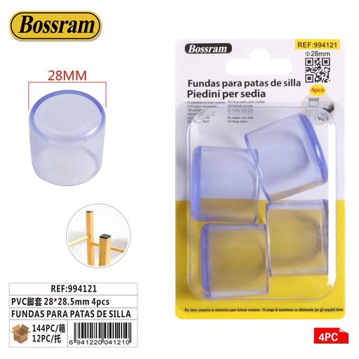 [994121] Fundas de silla PVC 28x28.5mm 4pcs para protección de muebles