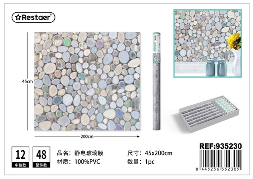 [935230] VINILO ESTÁTICO DECORATIVO PARA VIDRIOS 45CM*2M - Hogar Decoración