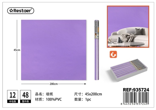 [935724] Rollo adhesivo de papel tapiz 45cm*2.0m color púrpura - Decoración de paredes