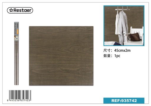 [935742] Rollo adhesivo de papel tapiz efecto madera 45cm x 2.0m