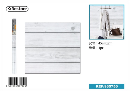 [935750] Rollo adhesivo de papel pintado con diseño de madera 45cm x 2.0m para decoración de paredes