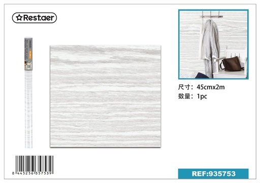 [935753] Rollo adhesivo de papel pintado 45cmx2m con diseño de madera