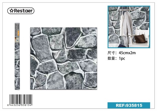 [935815] Rollo adhesivo de papel tapiz 45cm*2.0m diseño de piedra - Decoración de paredes
