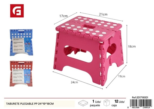 [201719001] Taburete plegable de PP 24*19*18CM - Muebles y taburetes
