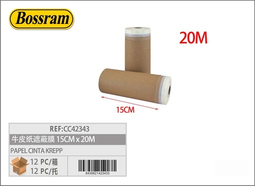 [CC42343] Papel de krepp 15 cm x 20 m cinta krep - Materiales de enmascarado