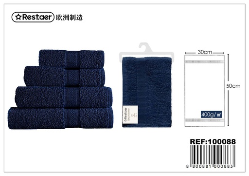 [100088] Toalla azul oscuro 30x50cm 400g - Textiles del hogar