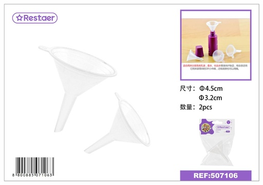 [507106] Embudo de 2 piezas - Accesorios de belleza y envases de viaje