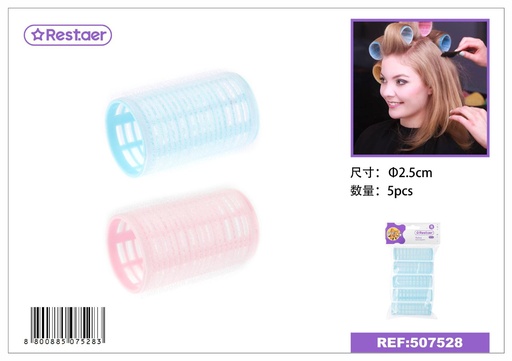 [507528] Rulos de nylon 2.5 cm 5 pcs - Accesorios de belleza y peinado