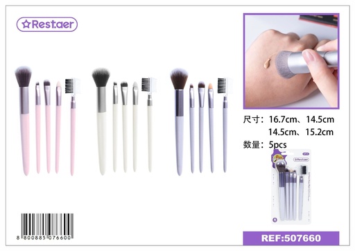 [507660] Set de brochas de maquillaje 5 piezas - Herramientas de belleza