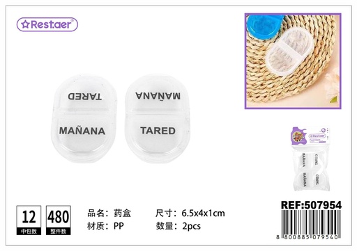 [507954] Pastillero 2 piezas 6.5*4*1cm - Accesorios de belleza