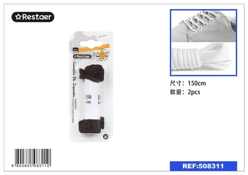 [508311] Cordón de zapatos 150 cm (marrón) - Accesorios para calzado