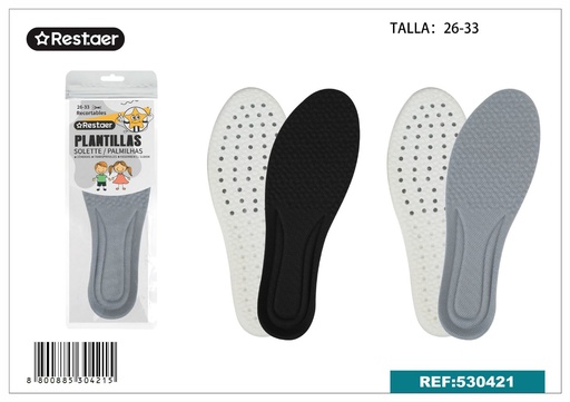 [530421] Plantillas deportivas de alta elasticidad para niños 22x7.5cm