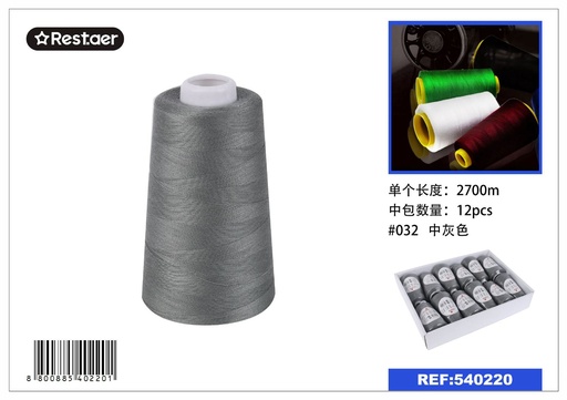 [540220] Hilo de color 2700m gris claro - Material de costura