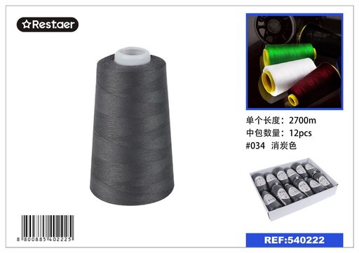 [540222] Hilo de color 2700m negro - Material de costura