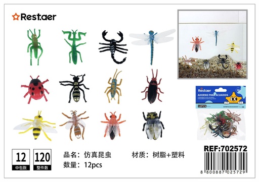 [702572] Adorno para acuarios insectos 12 pcs - Decoraciones para acuarios