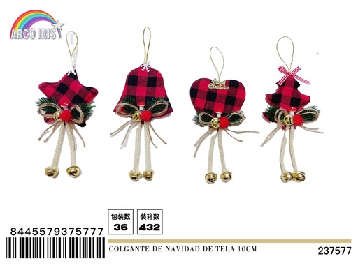 [237577] Colgante de Navidad de tela 10cm - Decoraciones navideñas