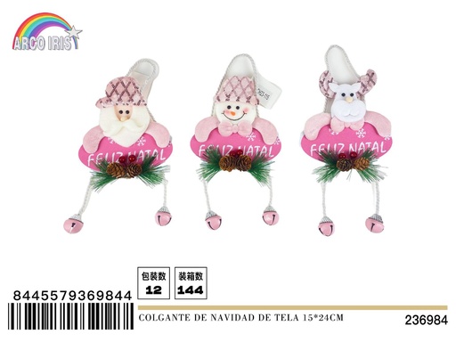 [236984] Colgante de tela de navidad 15*24cm - Decoraciones navideñas