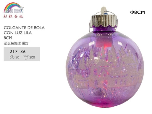 [217136] Colgante de bolas con luz lila - Decoración iluminada  