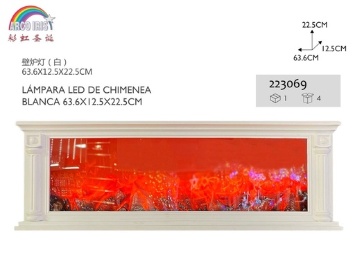 [223069] Lámpara LED Chimenea Blanca 63.6x12.5x22.5 cm - Decoraciones