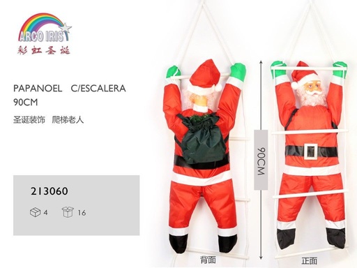 [213060] Papá Noel con escalera 90cm - Decoración navideña  